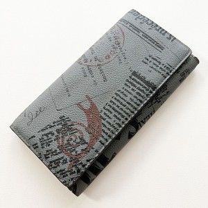 Brhas Pati Womens Tri Fold Wallet Pocket Book Grey French Le Monde Newspaper 7x4